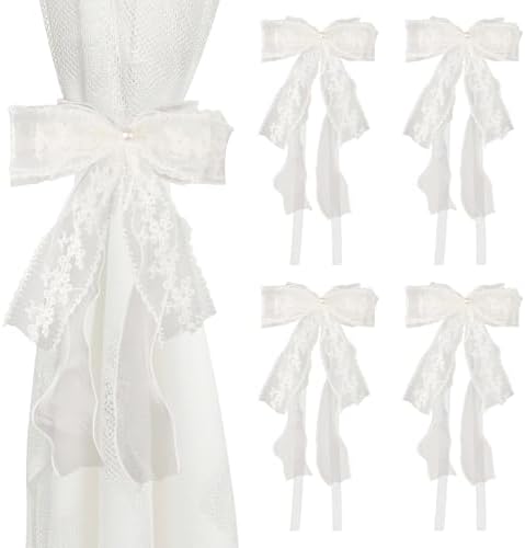 4Pcs Bow Curtain Tiebacks, Elegant Bow Butterfly Curtain Tiebacks by UFURMATE