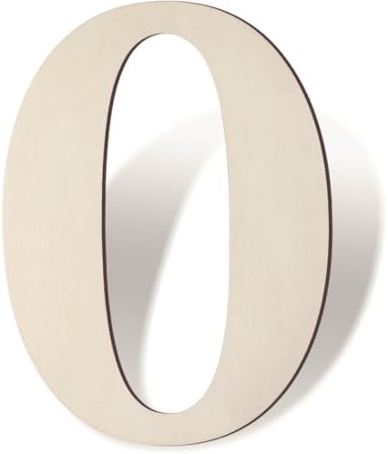 12 Inch Large Wooden Numbers 0 Unfinished Wood Number by Unknown