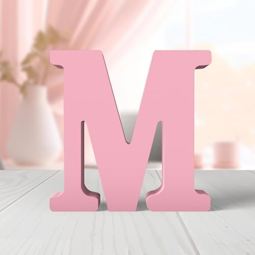 6 Inch Pink Wood Letters Unfinished Wood Letters by ZARUATU