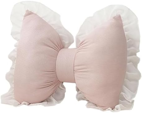 Fenteer Pink Bow Throw Pillow, Soft Bowknot Decorative Cushion by Fenteer