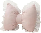 Fenteer Pink Bow Throw Pillow, Soft Bowknot Decorative Cushion by Fenteer
