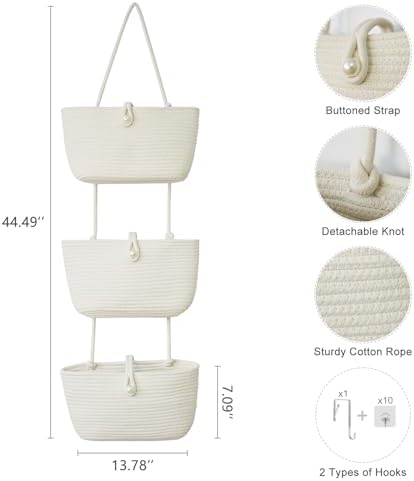TeoKJ 3-Tier Hanging Baskets for Storage - Image 2