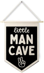 Qpenm Little Man Cave Wall Hanging Canvas Banner, Boys Room Decor, Modern Black by ColorfulLifeStartingwithYourCuteTowel