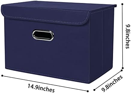 Linen Fabric Foldable Collapsible Storage Cube Bin Organizer Basket Fabric - Image 2