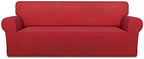 PureFit Stretch Oversized Couch Covers Fleece Sofa Slipcovers Red by PureFit