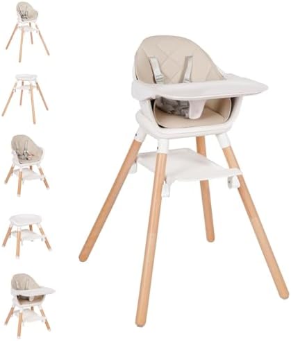 High Chair, 6 in 1 Convertible High Chairs by Komcot