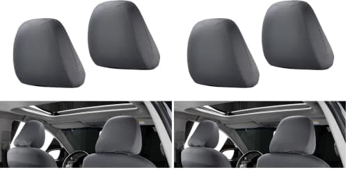 2 PCS Car Seat Headrest Cover, Reusable Flexible Headrest Protector, Universal by Crynod
