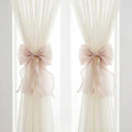 2 Pack French Lace Bow Curtain Tiebacks, Blush Pink by GAJILON