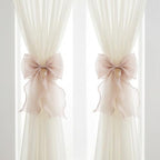 2 Pack French Lace Bow Curtain Tiebacks, Blush Pink by GAJILON