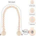 KLOGTSIND Magnetic Curtain Tiebacks, 2 Pack Wood Bead Curtain Holdbacks - Image 3