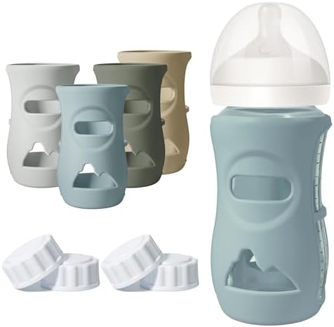 4Pack Silicone Sleeves for Philips Avent Natural Glass Baby Bottles by Joxodak