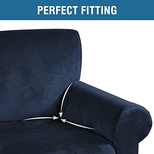 H.VERSAILTEX Stretch Velvet Armchair Cover Couch Covers 1 Cushion Chair - Image 4
