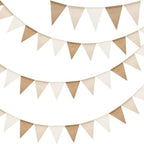 G2PLUS Pennant Banner Triangle Flag Bunting Garland Linen Rustic Boho 36PCS by G2PLUS