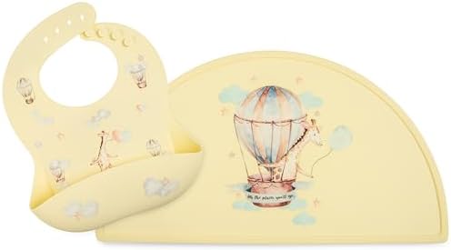 Silicone Baby Bib and Mat | Boys Girls Babies & Toddlers | Waterproof, by Mamabears