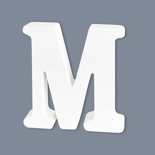 White Unfinished Wooden Letters by HANWER