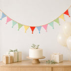 Pre-Strung Cotton Fabric Bunting Banner, 9Ft Multicolor Triangle Pennant Banner - Image 5