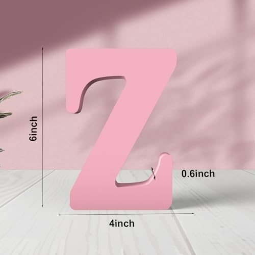 6 Inch Pink Wood Letters Unfinished Wood Letters - Image 2