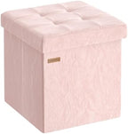 SONGMICS Storage Ottoman, Foldable PU Leather Footrest by SONGMICSbySONGMICSHOME
