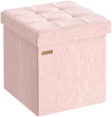 SONGMICS Storage Ottoman, Foldable PU Leather Footrest by SONGMICSbySONGMICSHOME