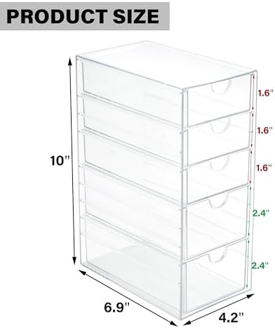 Prsildan Hair Accessories Organizer Acrylic Drawer - Image 3