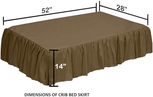Crib Bed Skirt 28” x 52” with 14” Drop – Split Corners Dust Ruffle, Microfiber - Image 3