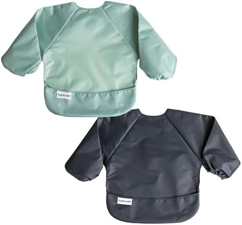 Tiny Twinkle Long Sleeve Bib for Babies & Toddlers | 2-Pack Waterproof Smock by TinyTwinkle