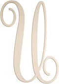 Cursive Wooden Letters U for Wall Decor Large Wood Monogram Letters 14 Inch by Focal20Craft