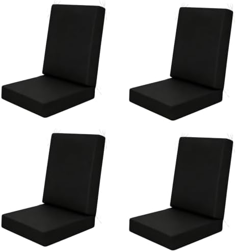 Outdoor High Back Dining Chair Cushions Cover 4-Pack by TECOSARA