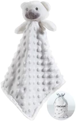CREVENT Soft Cute Snuglling Toy Baby Security Blankies Unisex, Minky Dot Front by CREVENT