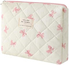 uekeboag Quilted Cotton Makeup Bag 2Pcs Coquette Cosmetic Bag, Large Soft - Image 3