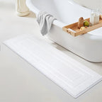 GRANNY SAYS White Bathroom Runner Rug 59" x 20", Soft Microfiber Bath Mat by GRANNYSAYS