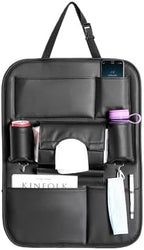 2 Pack PU Leather Premium Car SeatBack Organizer Travel Accessories Kick mats - Image 4