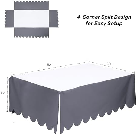Shunjie.Home Scallop Edge Crib Skirt Dark Grey, 100% Egyptian Cotton 400 Thread - Image 5