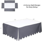 Shunjie.Home Scallop Edge Crib Skirt Dark Grey, 100% Egyptian Cotton 400 Thread - Image 5