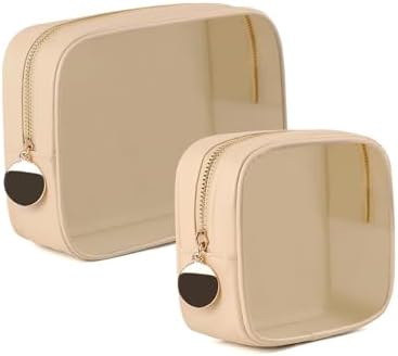 YOPCDJ 2PCS Clear Makeup Bag Set, Waterproof TPU Purse Organizer Pouches by YOPCDJ