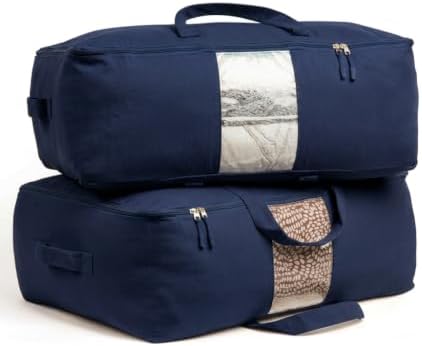 Soft Canvas Storage Bags with Zipper. Thick Breathable by VeraMia
