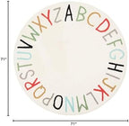 Topotdor Round ABC Area Rug, 71 Inch Soft Floor Carpet - Image 3