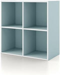Homes: Inside + Out Apexa 4-Cube Storage Organizer Shelves, Stackable Wood by HOMESInsideOut