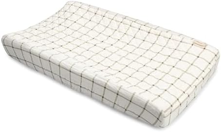 Crane Baby 100% Organic Cotton Change Pad Cover, Neutral Check Pattern by CraneBaby