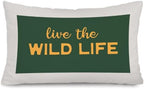 Boys Room Decor Live The Wild Life 12x20 Pillow Cover by Unknown