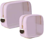 YOPCDJ 2PCS Clear Makeup Bag Set, Waterproof TPU Purse Organizer Pouches by YOPCDJ