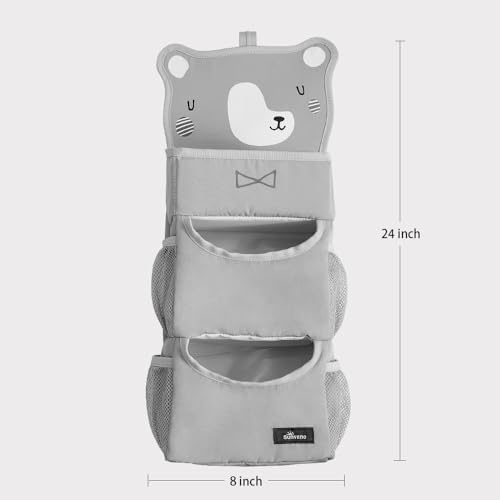 SUNVENO Hanging Diaper Caddy for Crib, Baby Diaper Stacker and Nursery Organizer - Image 6