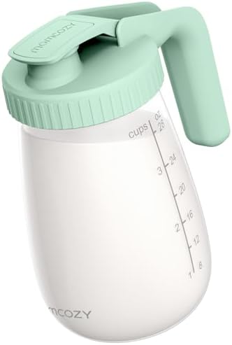 Momcozy Breast Milk Pitcher, Glass Storage Container Wide Mouth, 32oz Green by Momcozy