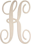 Cursive Wooden Letters K for Wall Decor Large Wood Monogram Letters 14 Inch by Focal20Craft