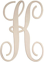Cursive Wooden Letters K for Wall Decor Large Wood Monogram Letters 14 Inch by Focal20Craft