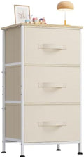 WLIVE Small Dresser Nightstand for Bedroom, 3 Drawers, Cream White by WLIVE