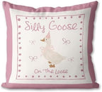Pink Silly Goose Pillow Cover Toddler Girl Bedroom Decor by Unknown