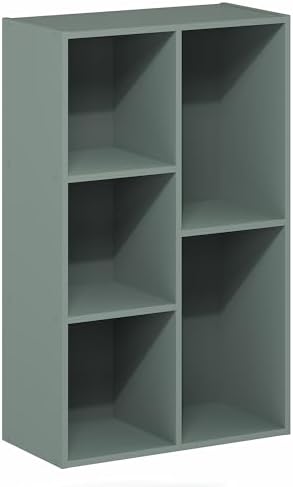 Furinno LUDER Book Shelf, 5-Cube Bookshelf, Reversible Bookcase, 9.4 x 19.5 x - Image 6
