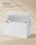 VASAGLE Storage Chest with 2 Safety Hinges, 15.7 x 39.4 x 18.3 Inches - Image 3