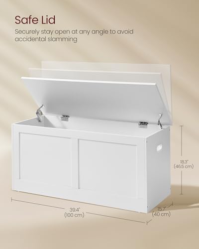 VASAGLE Storage Chest with 2 Safety Hinges, 15.7 x 39.4 x 18.3 Inches - Image 3